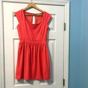 Cap sleeve coral dress